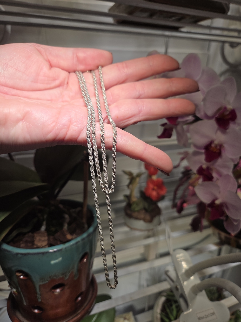Sterling Silver Rope Chain Necklace - Silver